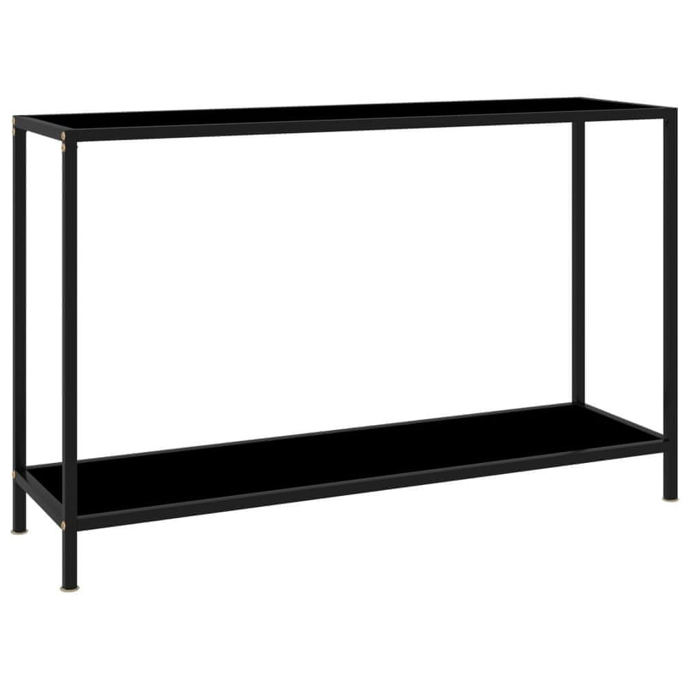 Vidaxl Konzolový stolík, čierny 120x35x75 cm, tvrdené sklo